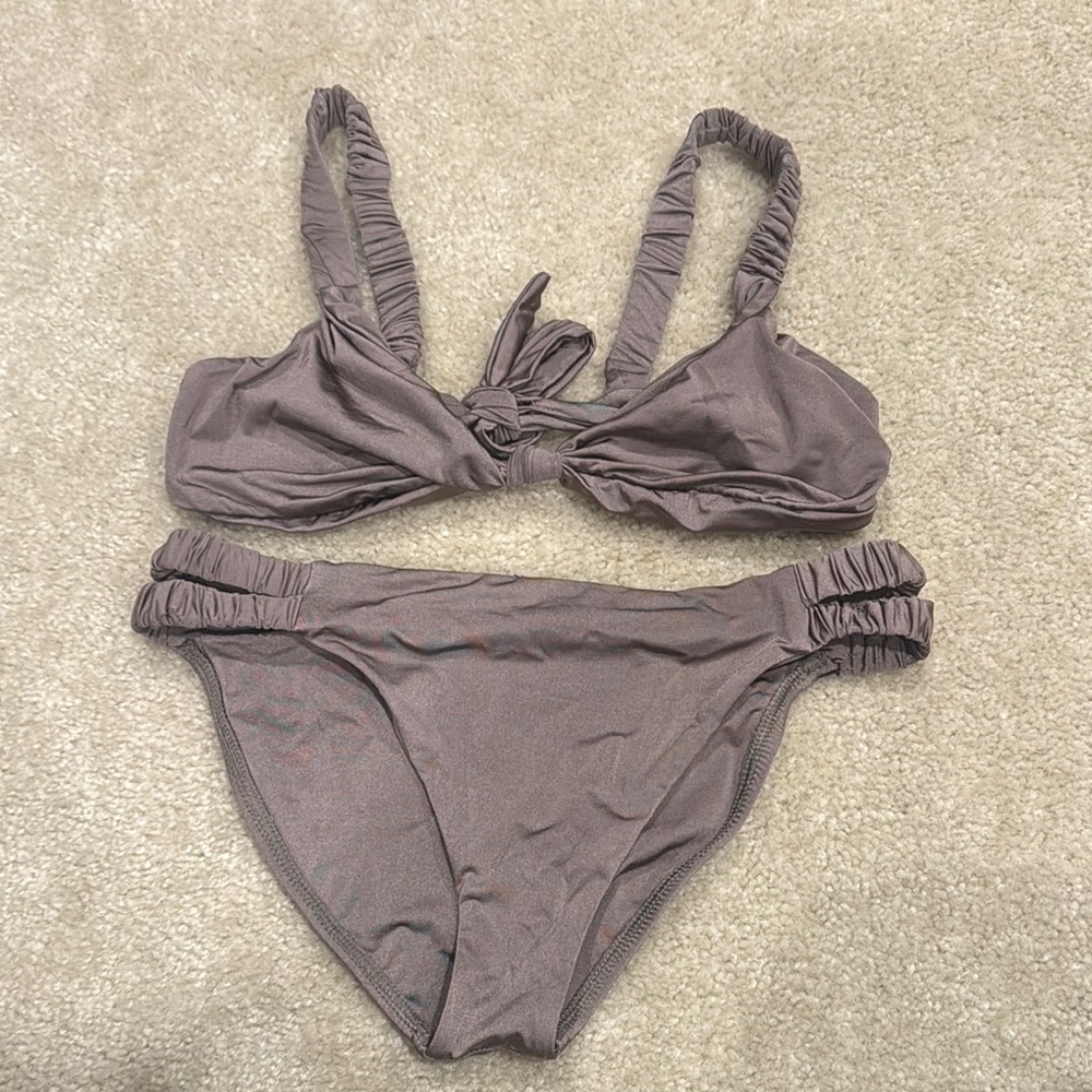 Vitamin A Grayish brown Bikini Set
